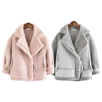 Новые пальто и куртки для девочек, замшевые флисовые детские пальто, модные размеры 4-10, осень-зима 9GT018